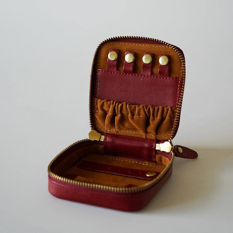 Vintage Leather Makeup With Jewelry Box