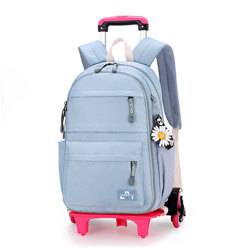 Women's Fashion Simple Trolley Schoolbag Backpack