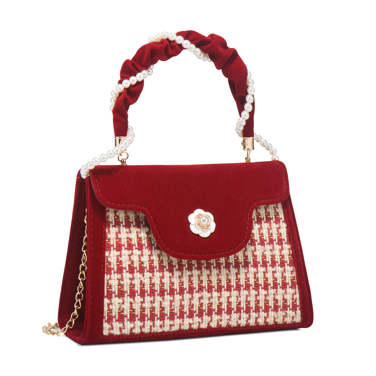 Bolso de boda para mujer, bolso de novia, de alta calidad, elegante, rojo, nicho, pequeño, portátil, 2024, nuevo