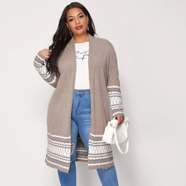 Large Size Women's Woolen Cardigan Jacket