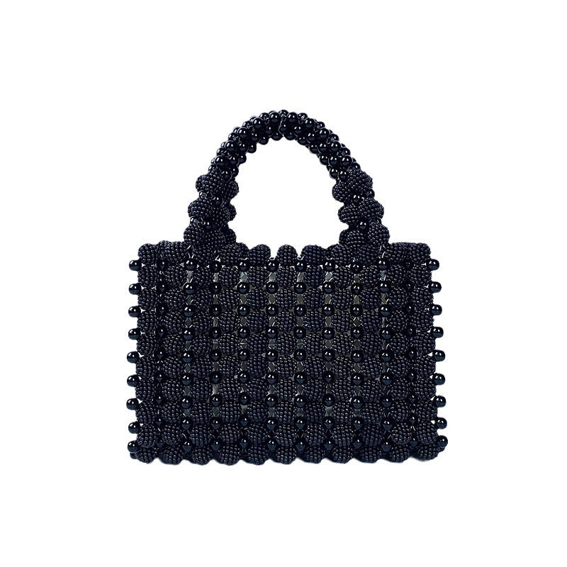 Pearl Dinner Dress Handbag Handmade Woven Small Square Bag