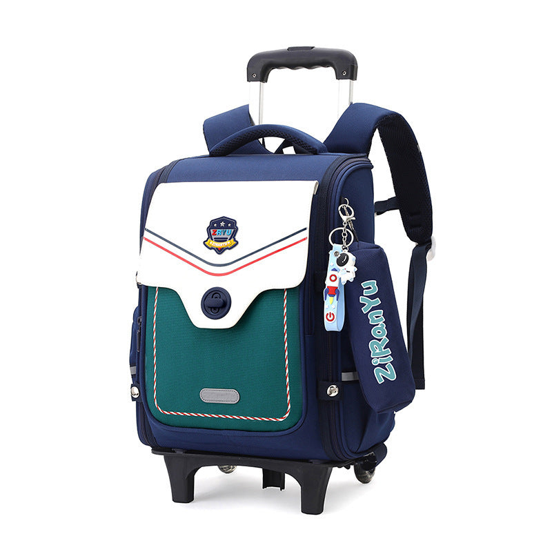 Primary School Student Trolley Schoolbag Detachable Backpack