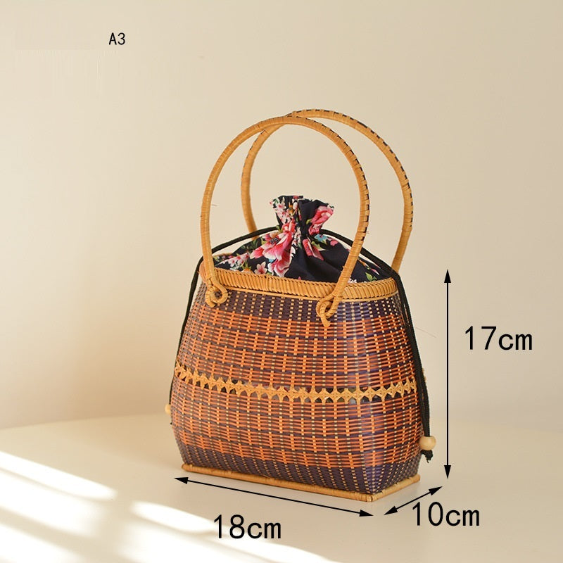 Storage Picnic Travel Hand-woven Bamboo Handbag