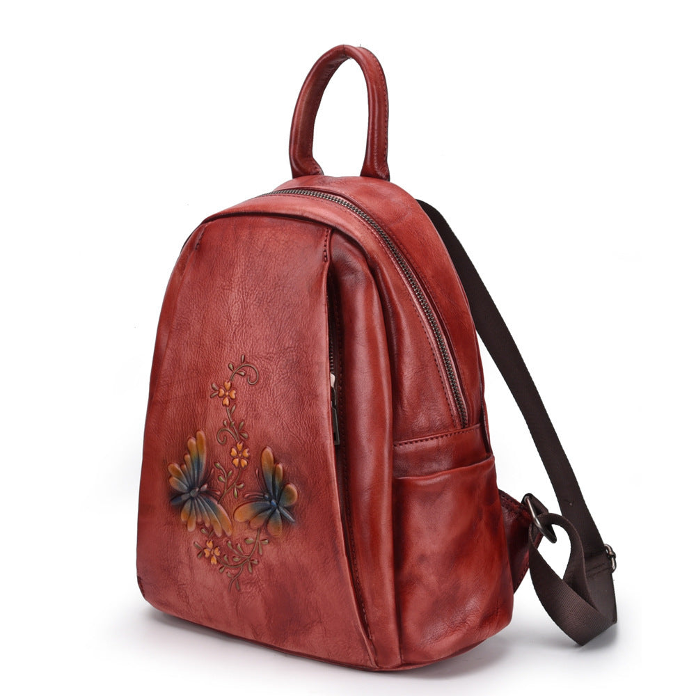 Women's Color Rubbing Retro Backpack All Match