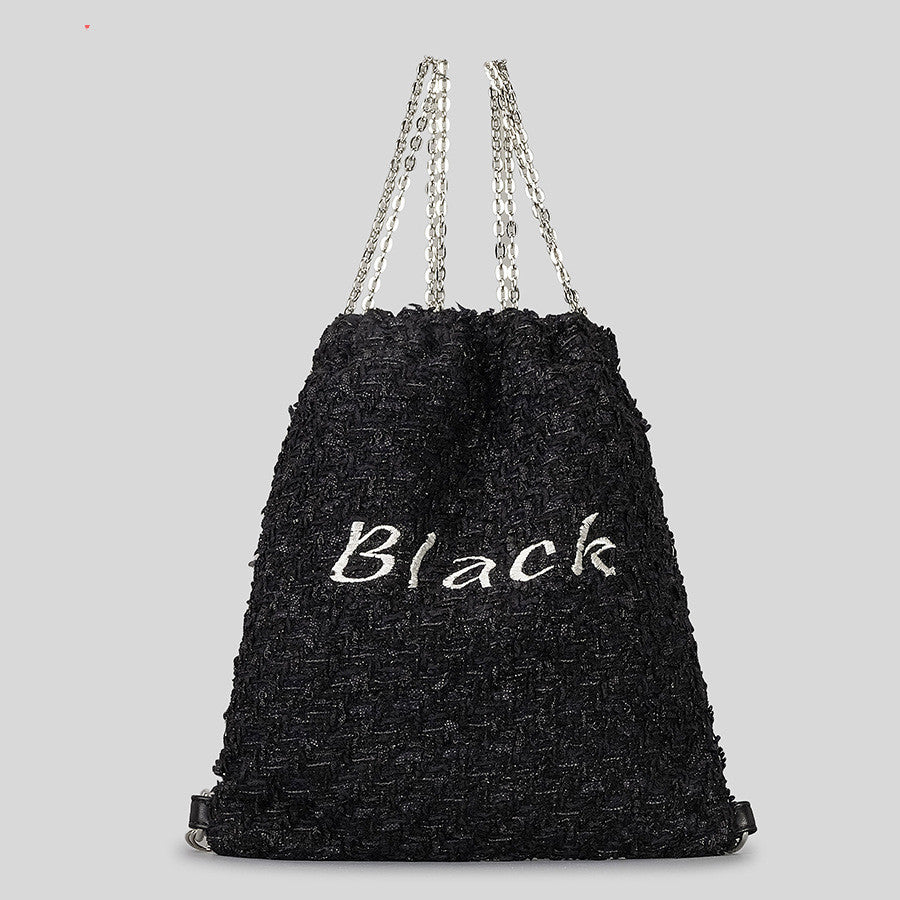 Classic Style Woolen Chain Backpack For Women