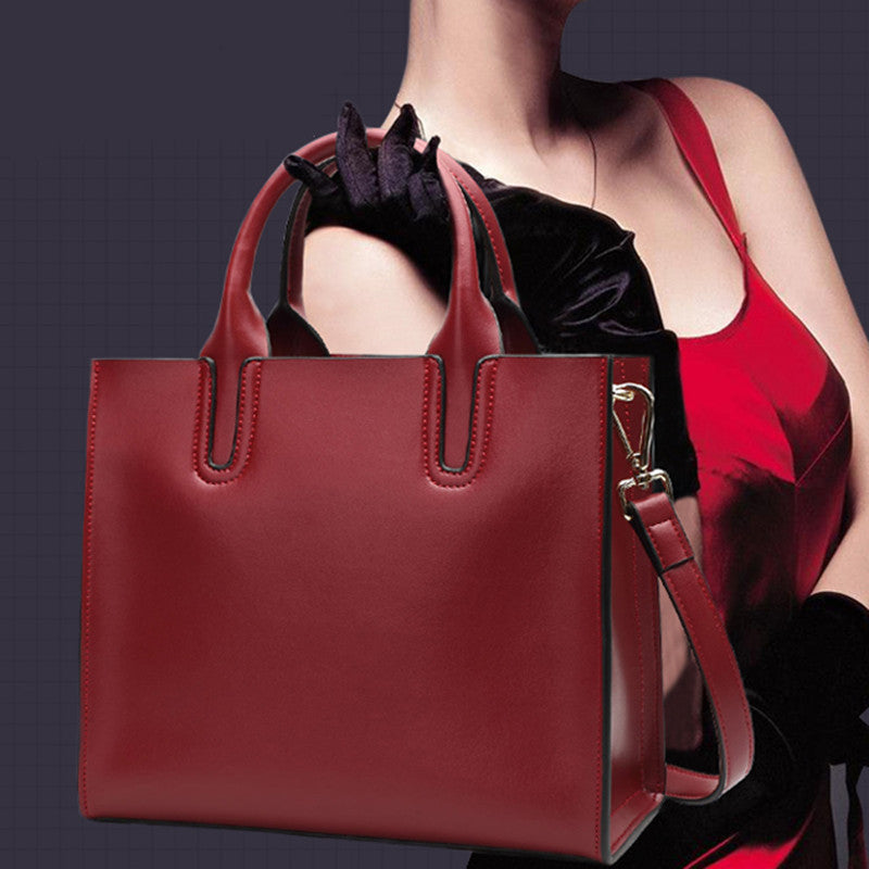 Ladies Solid Color Shoulder Bag