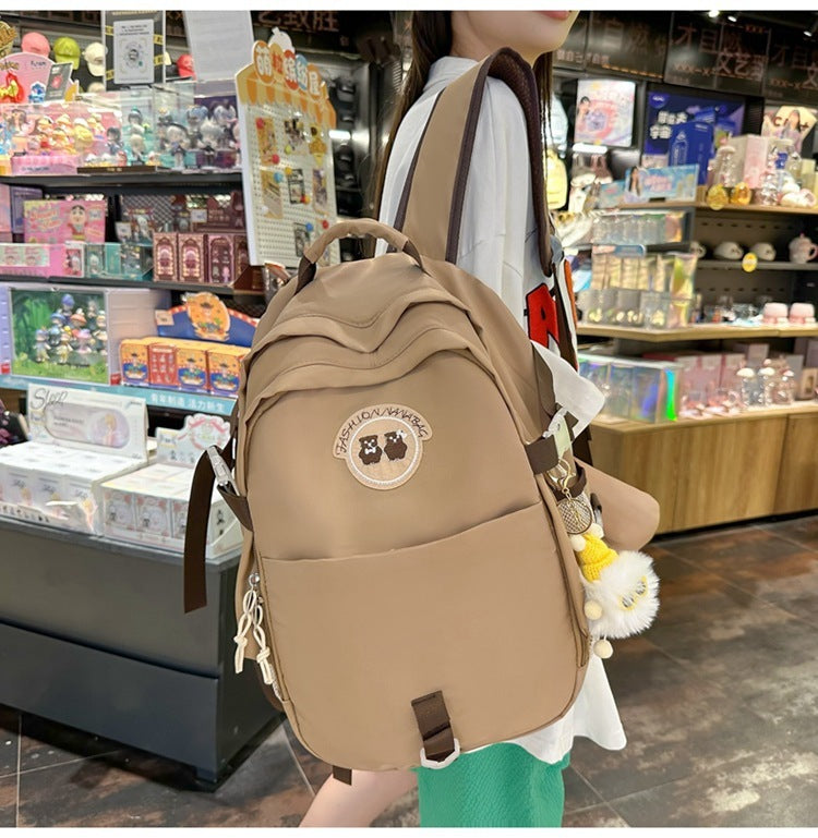 Junior High School Student Bear Schoolbag Good-looking Korean Female Travel Backpack