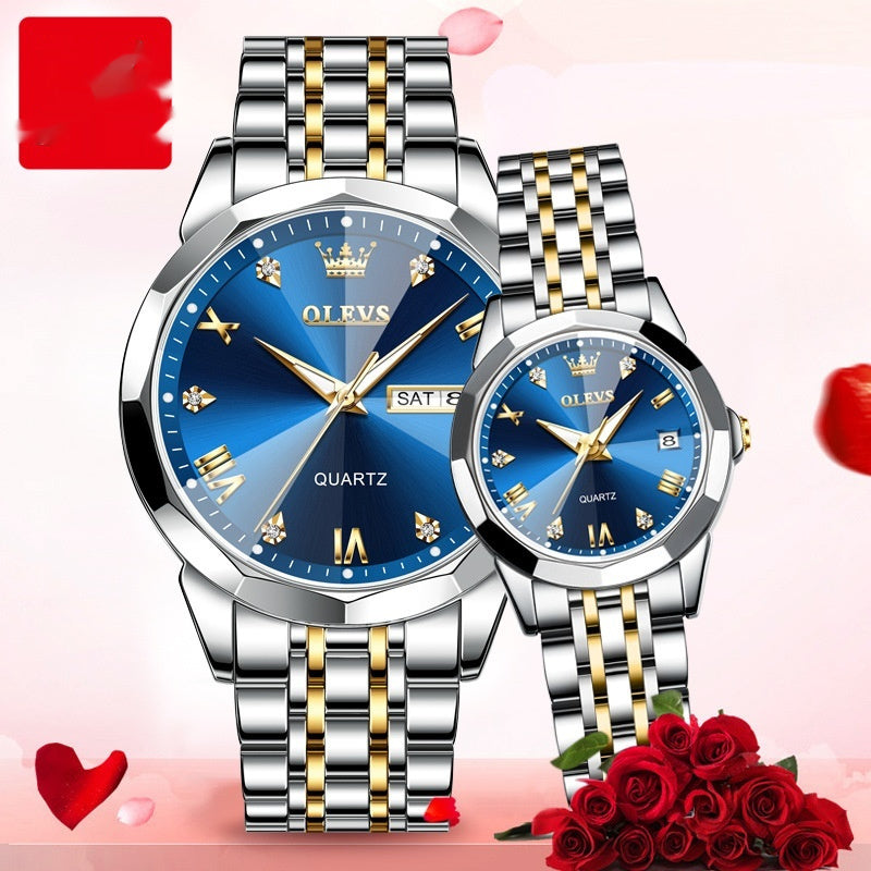 Reloj de cuarzo para regalo de San Valentín, reloj para parejas, para hombre