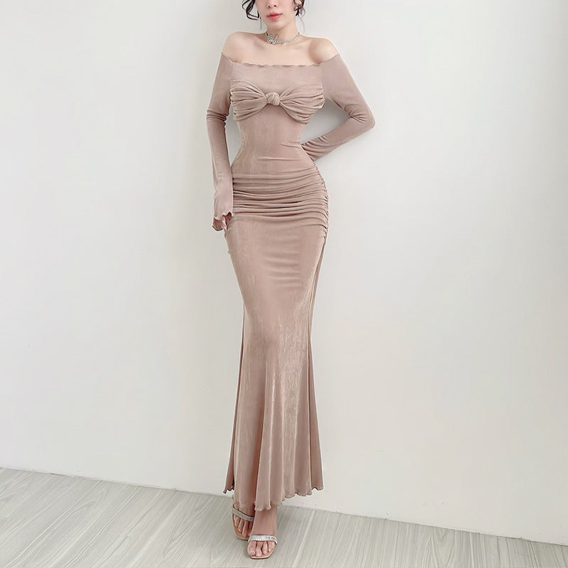 Fashionable Elegant Sexy Slim-fit Off-shoulder Chest Dress