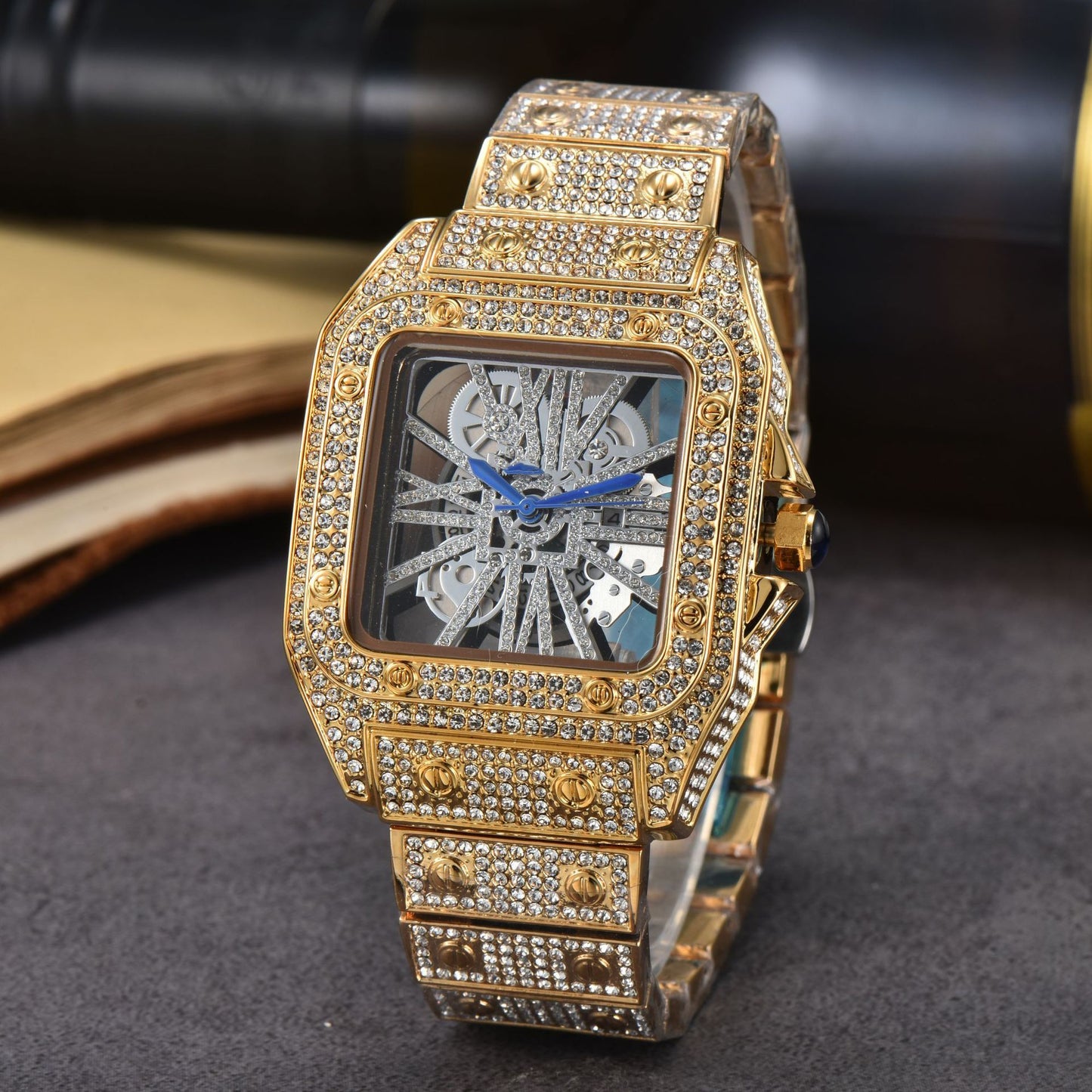 Reloj de mujer con correa de acero y diamantes de moda