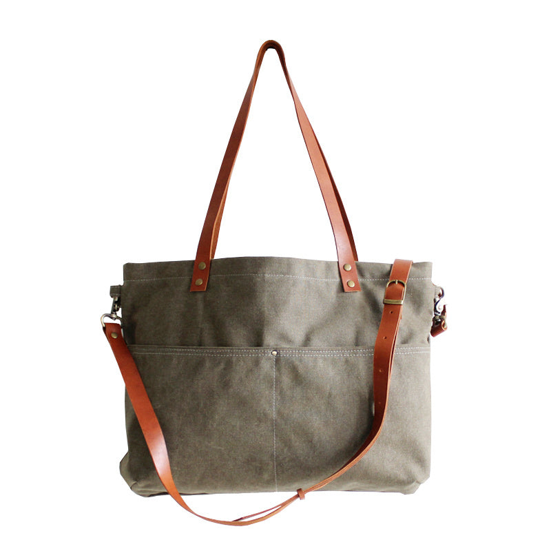 Korean Style Retro Army Green Canvas Bag