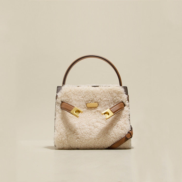 Lamb Wool Bag Autumn And Winter Fashion All-matching Women's Leather Plush Bag