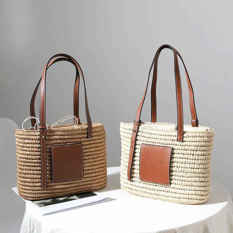 Women's Rattan Bag All-match Square Vegetable Basket