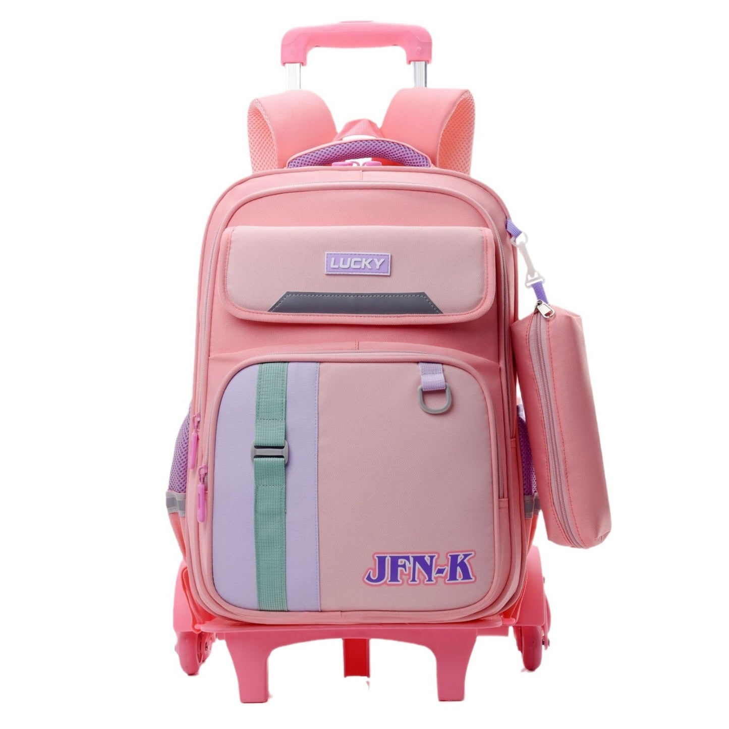 Elementary School Student Trolley Schoolbag Grade 1-6 Trendy Simple Wear-resistant Waterproof Spine-protective