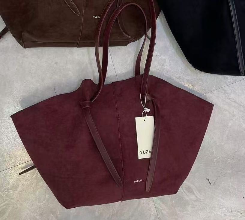 Bolso de hombro para mujer, de gamuza esmerilada, de gran capacidad, bolso de mano portátil