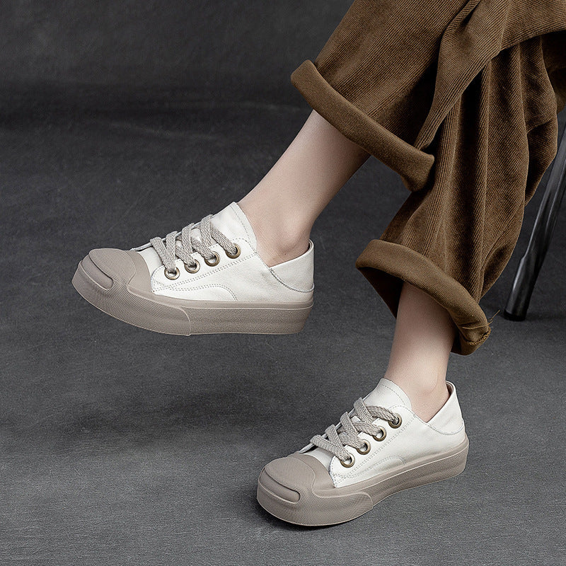 Spring And Summer Round Head Soft Bottom Casual Platform Shoes