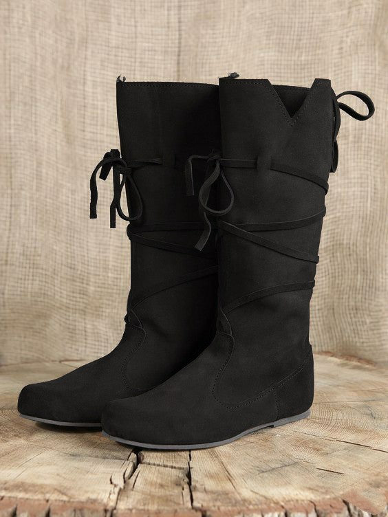 New Flat Lace-up Retro Unisex Shoes Plus Size Boots