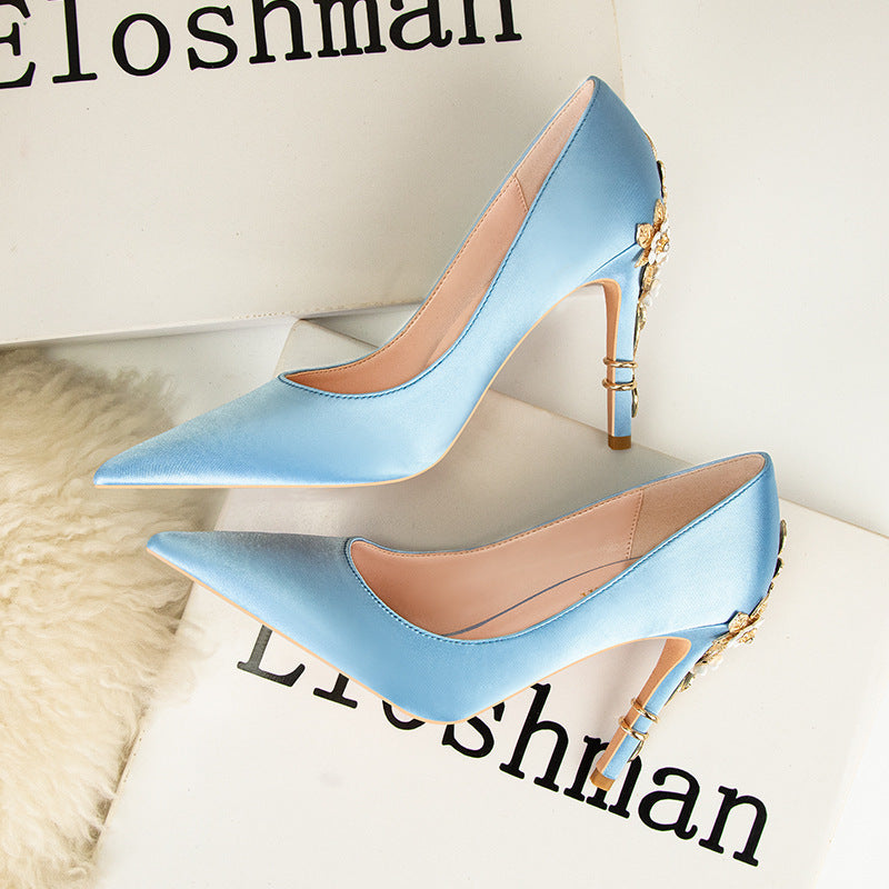 Pointed Toe Satin Pumps Affordable Luxury And Sexy Women's Fashion Shoes