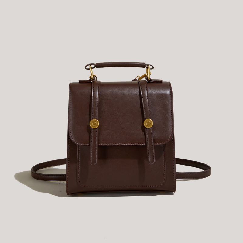 Portable Vintage Buckle Backpack Cross-body