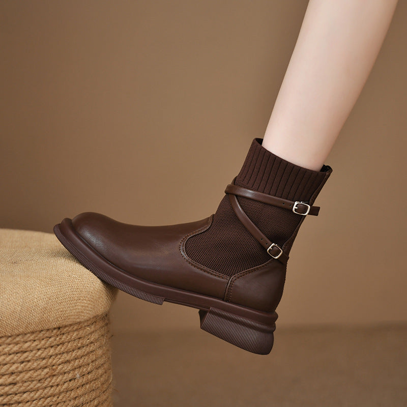 Botas Martin de punto con plataforma retro para mujer