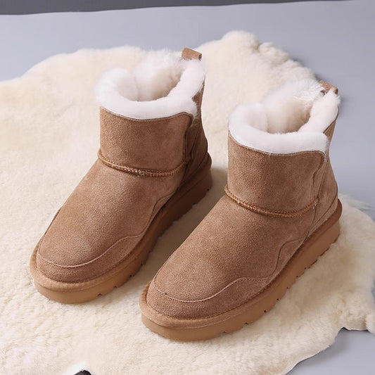 Women's Snow Boots Thick Bottom Fleece-lined