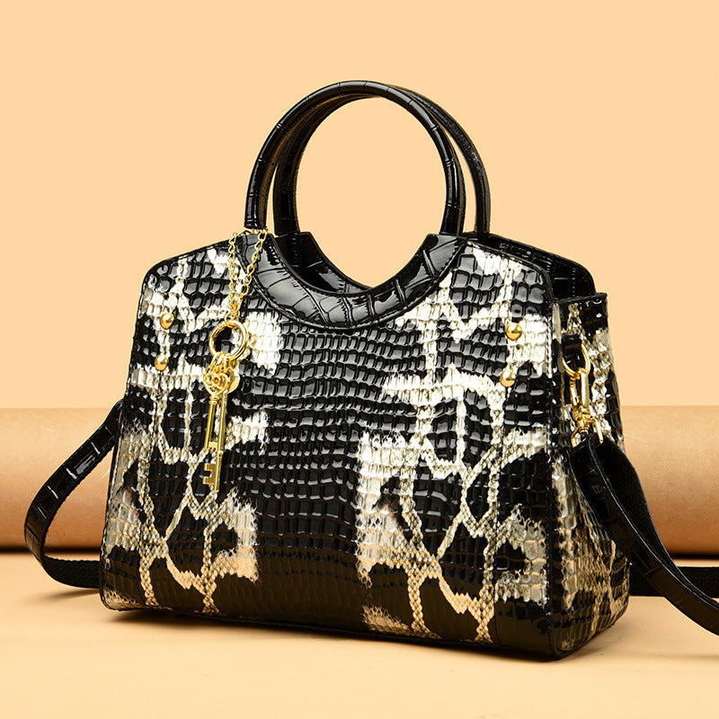 Retro Fashion Snakeskin Pattern Portable Big Bag