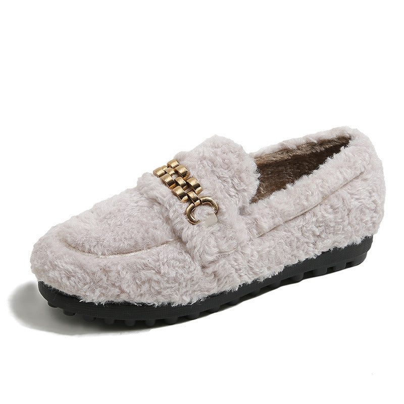 Outdoor Gommino Fleece-lined Platform Cotton Shoes Plus Size Women's Shoes