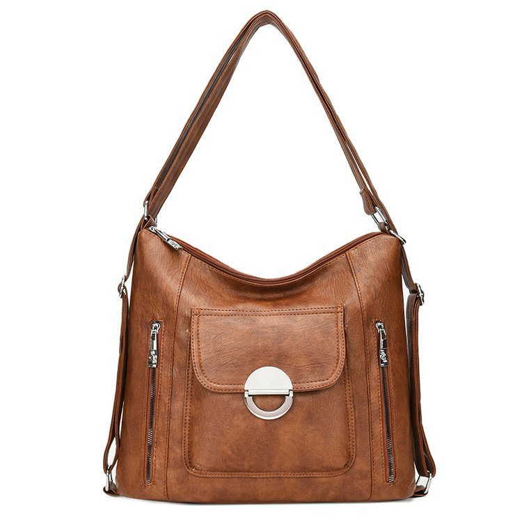 Bolso de hombro de piel lavada de moda para mujer