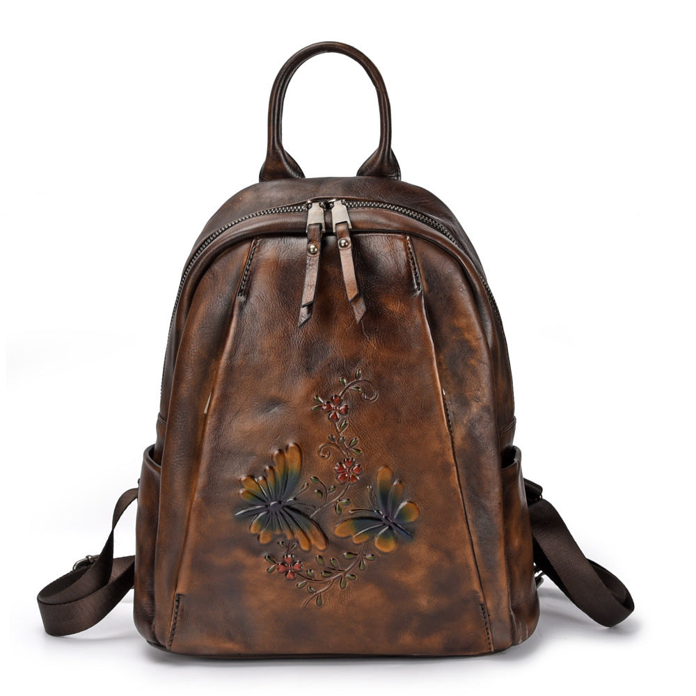 Women's Color Rubbing Retro Backpack All Match