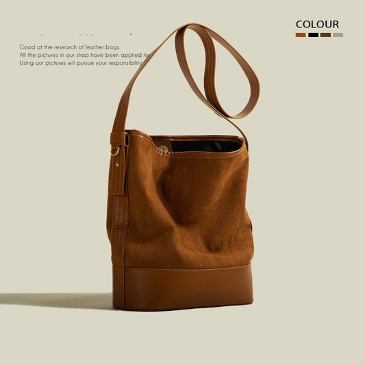 Bolso estilo cubo retro de gran capacidad para mujer