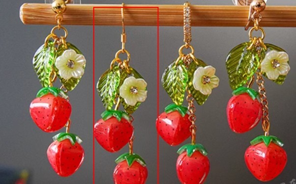 Boucles d'oreilles créatives personnalisées à la mode pour femmes, motif fraise et fruit, style pastoral