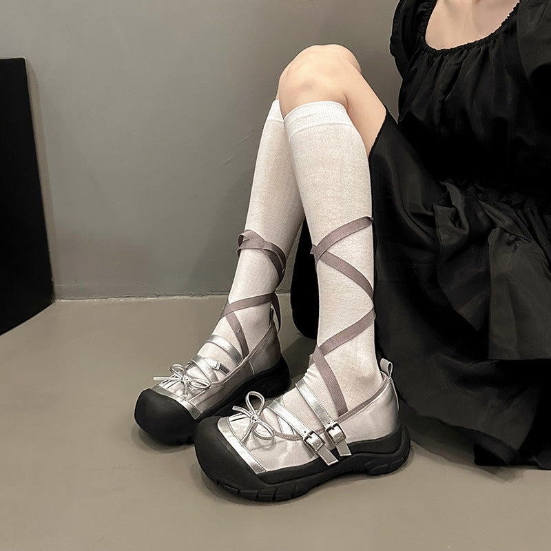 Zapatos de ballet deportivos con plataforma para mujer