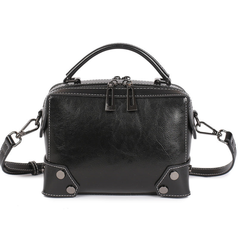 Oil Wax Pure Leather Women's Bag Shoulders