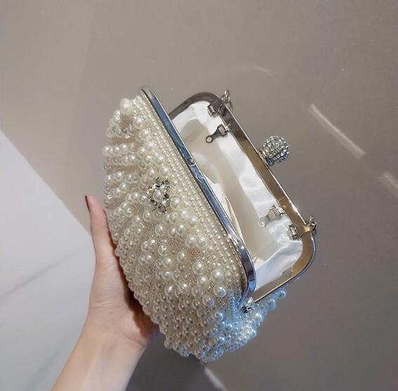 Women's Sweet Lady Pearl Dinner Clutch Bag