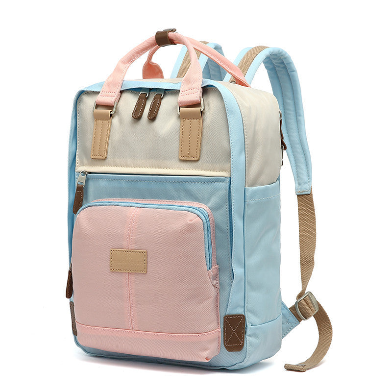 Men's Fashion Contrast Color Laptop Backpack