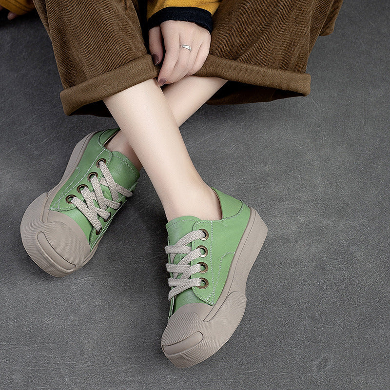 Spring And Summer Round Head Soft Bottom Casual Platform Shoes