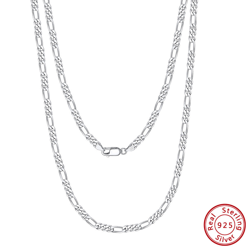 Collier en argent sterling S925 avec chaîne au design sculpté dominateur