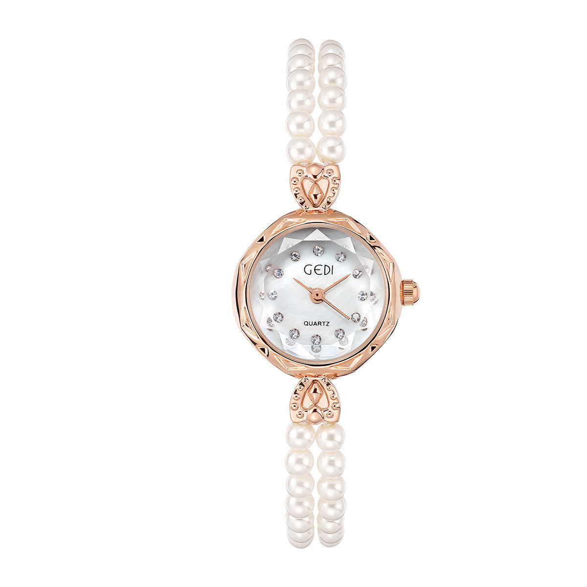 Reloj con correa de perlas, creativo y ligeramente lujoso para mujer