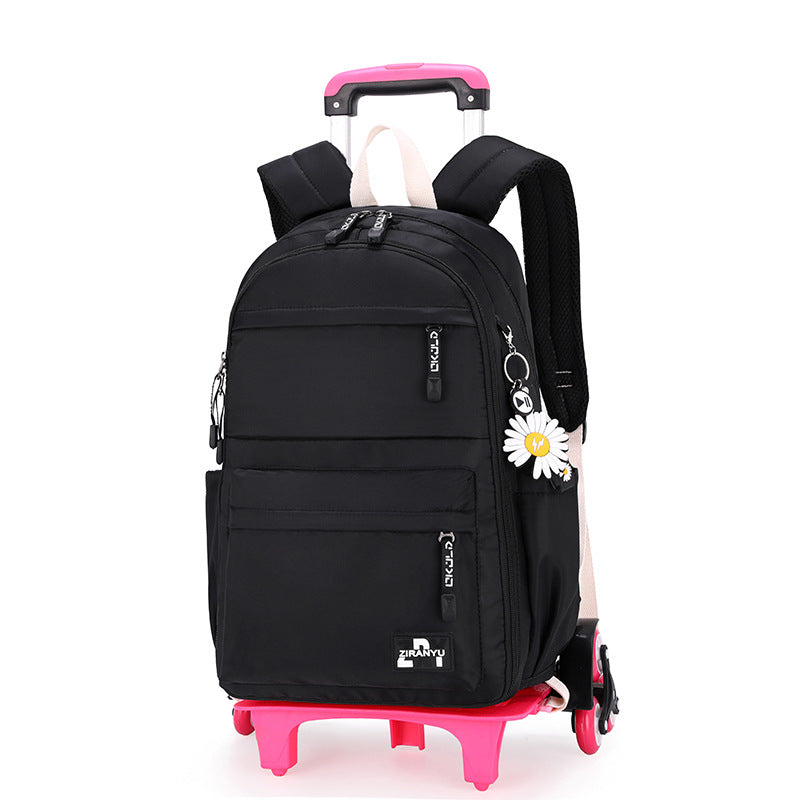 Women's Fashion Simple Trolley Schoolbag Backpack