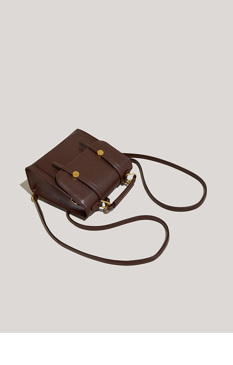 Portable Vintage Buckle Backpack Cross-body