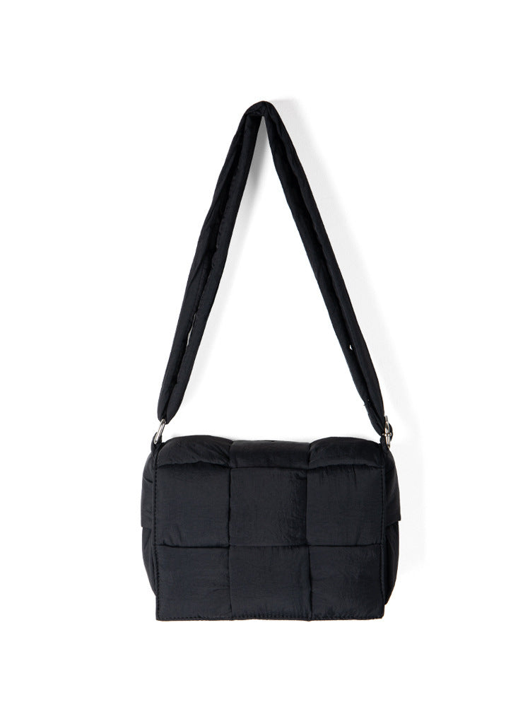 Bolso de hombro de nailon tejido a cuadros de alta calidad para mujer de Niche