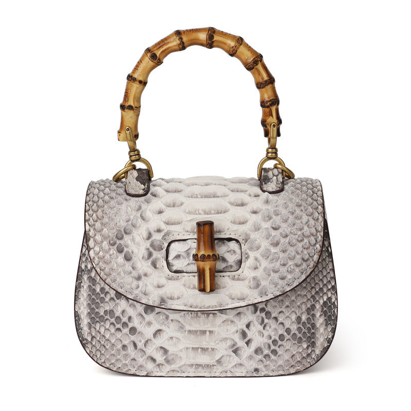 Light luxury python leather women's handmade bag