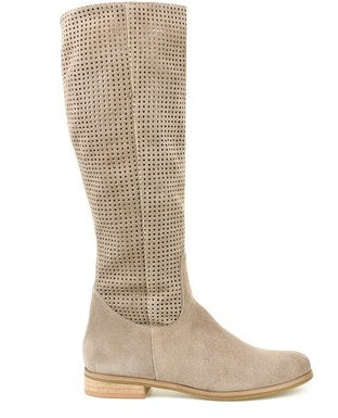 Low Heel Large Size Round Head Air Vent Suede High Boots