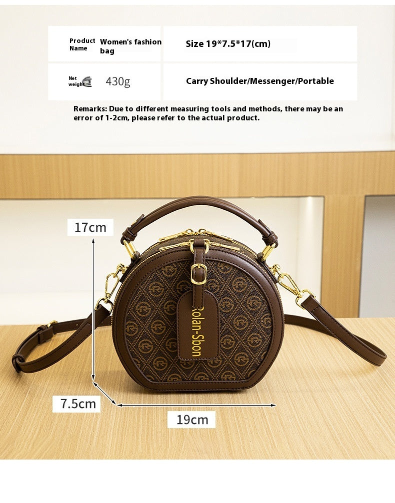 Fashion Small Round Bag Retro Handbag Commuter