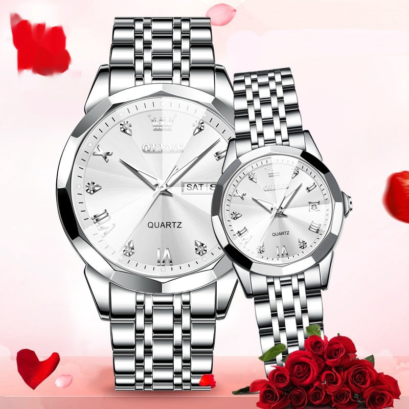 Montre à quartz Cadeau Saint Valentin Montre Couple Homme