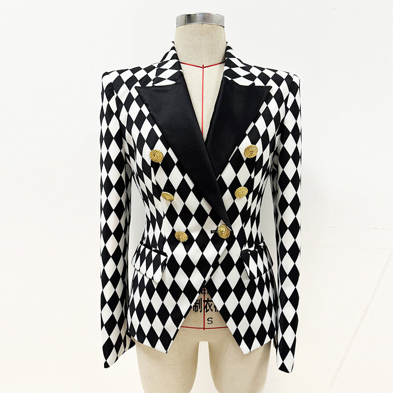 Blazer cruzado ajustado de moda para mujer