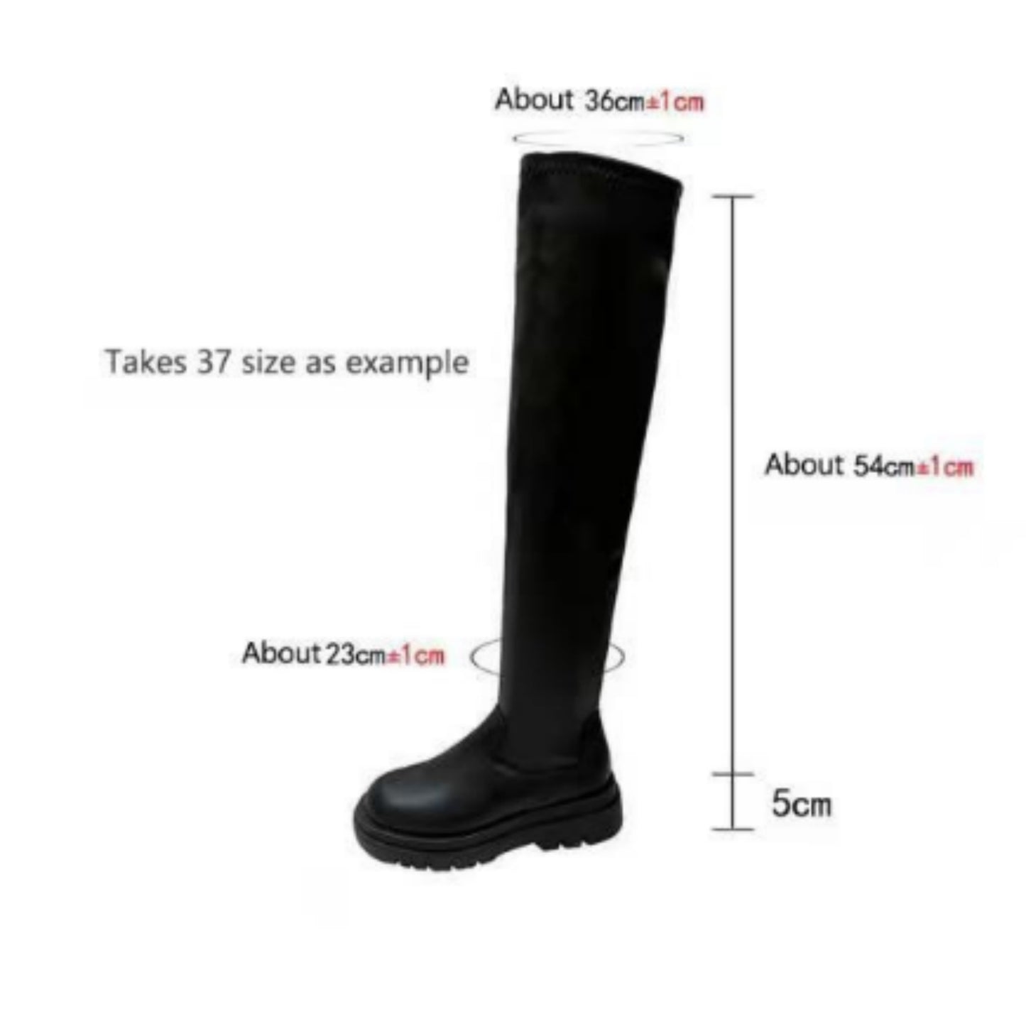 Thin Black Elastic High Boots Are Small And Slim