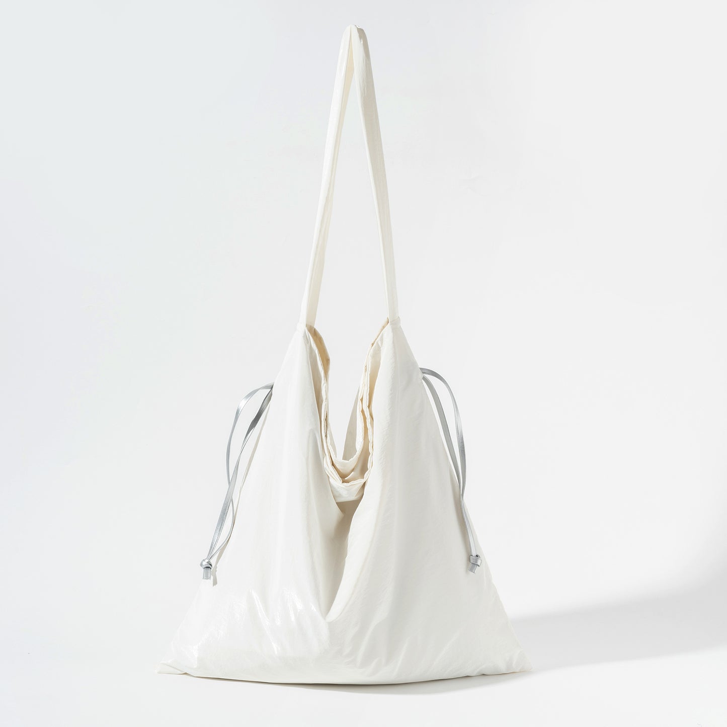 Tinfoil Shoulder Leisure Literary Women Bag Internet Celebrity Pleated Drawstring