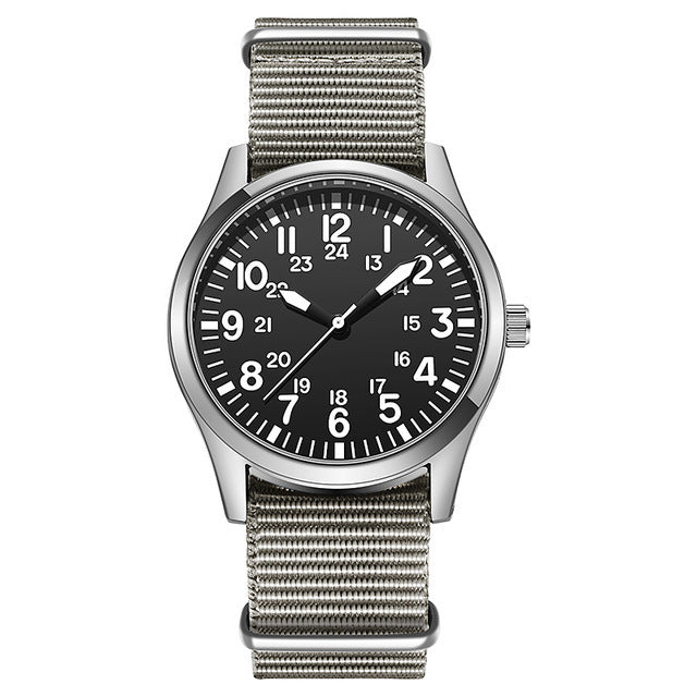 Air Force Field Fabric Strap 24-hour Display Watch