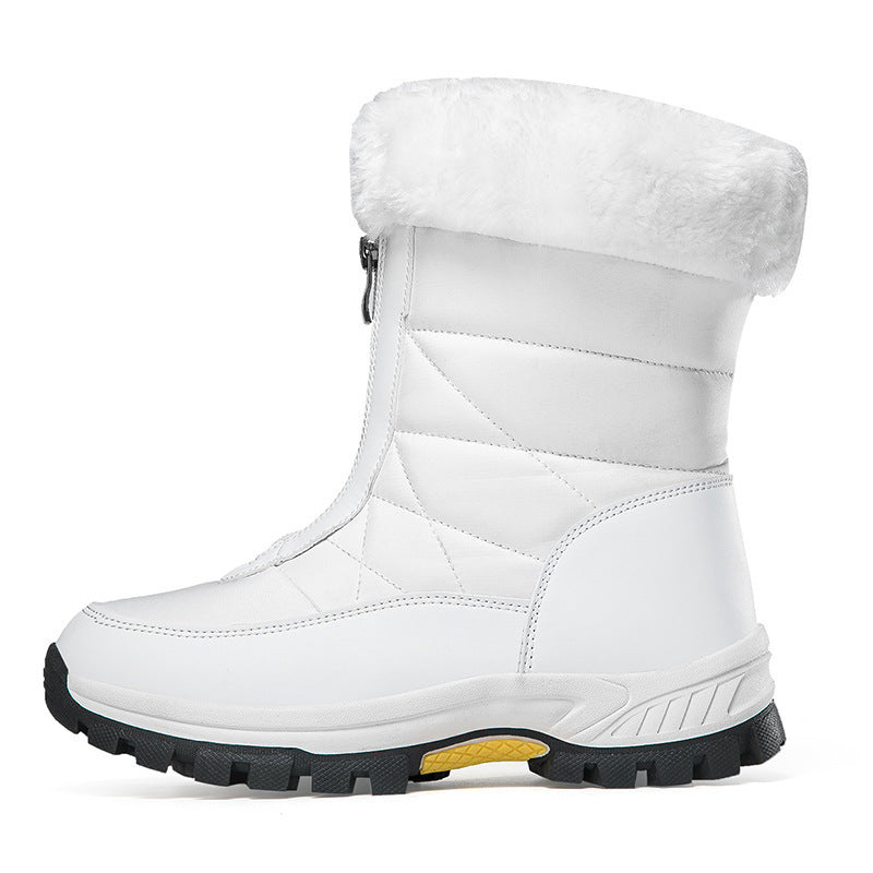 Botas de nieve para mujer, ligeras, con plataforma y cremallera, para el invierno, para mantener el calor, de felpa, para exteriores, de caña alta y gruesa, además de terciopelo